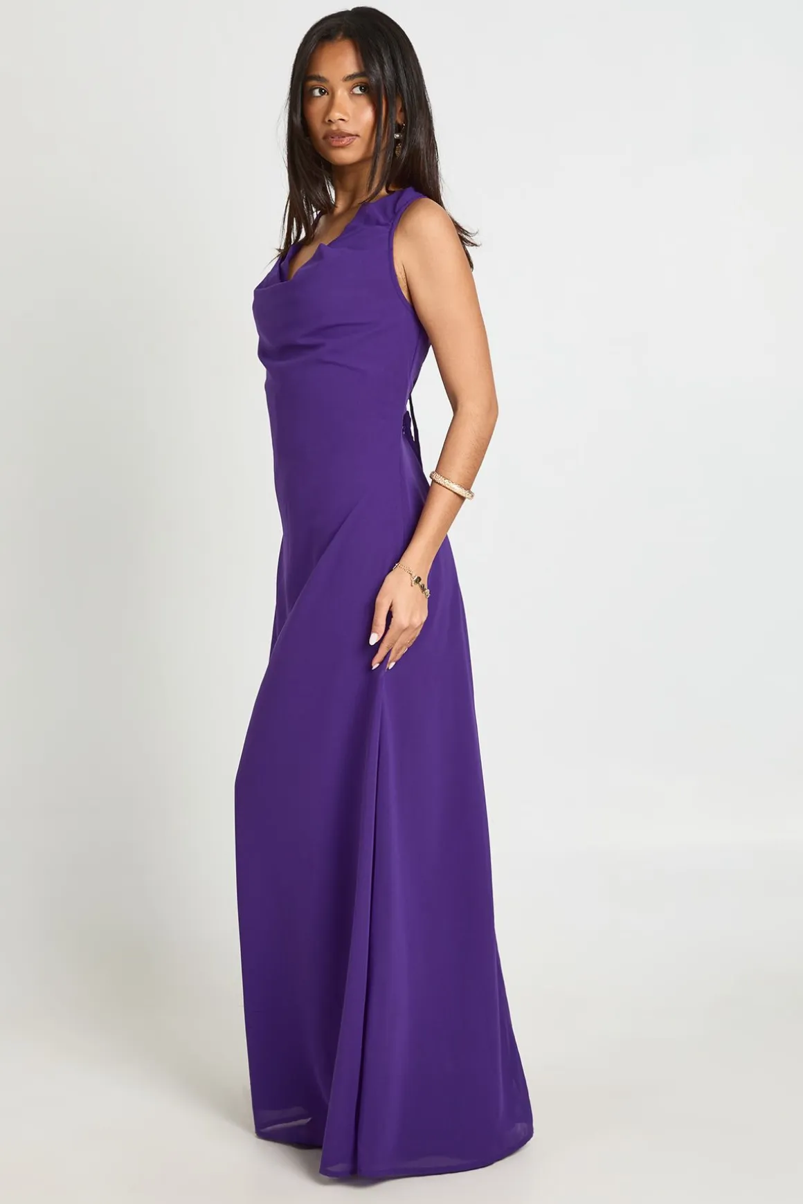 Robe Longue En Mousseline À Col Bénitier