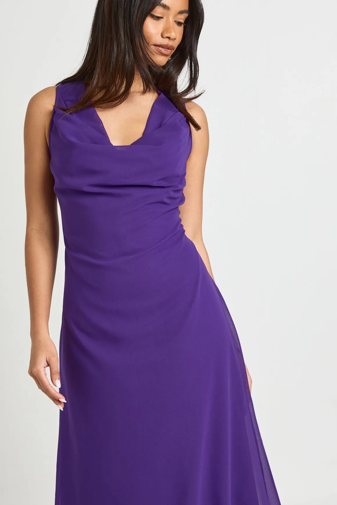 Robe Longue En Mousseline À Col Bénitier
