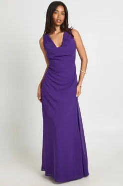 Robe Longue En Mousseline À Col Bénitier