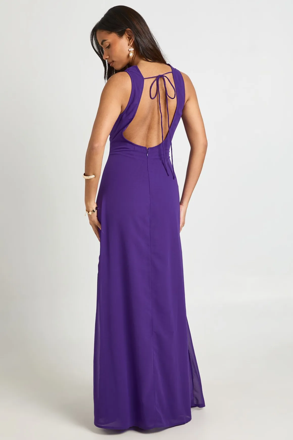 Robe Longue En Mousseline À Col Bénitier