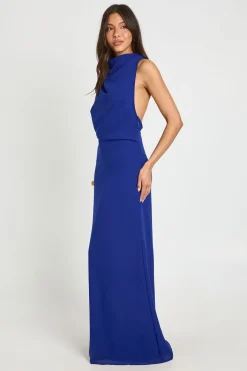 Robe Longue En Mousseline Col Bénitier Haut Dos Nu