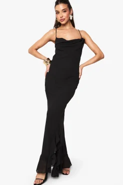 Robe Longue En Mousseline Col Bénitier