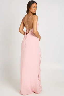 Robe Longue En Mousseline À Détail De Volants