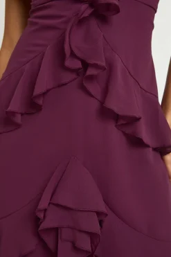boohoo Robe Longue En Mousseline À Détails De Volants Superposés<Femme Toutes Les Robes|Robes Longues