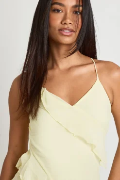 Robe Longue En Mousseline À Détails De Volants