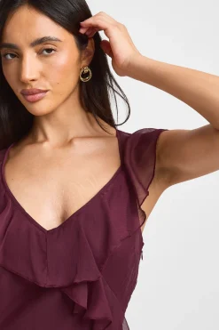 Robe Longue En Mousseline À Détail De Volants