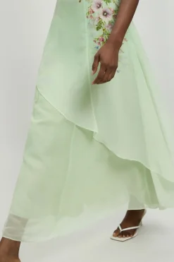 Robe Longue En Mousseline À Imprimé Floral Avec Bretelles