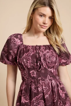 Robe Longue En Mousseline À Manches Bouffantes Dp Luxe