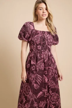 Robe Longue En Mousseline À Manches Bouffantes Dp Luxe