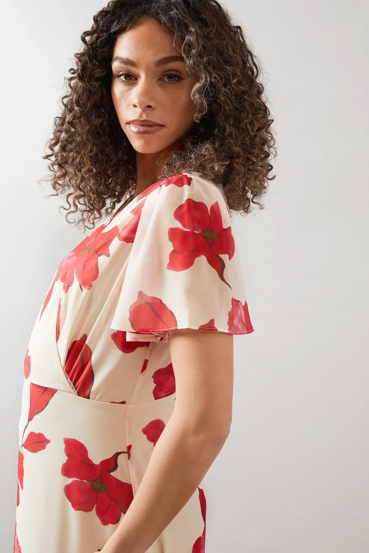 Wallis Robe Longue En Mousseline À Ourlet À Volants Floraux<Femme Robes Mi-Longues|Robes