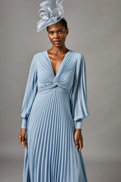 Coast Robe Longue en Mousseline Plissée<Femme Toutes Les Robes|Robes Longues