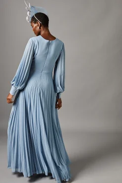 Coast Robe Longue en Mousseline Plissée<Femme Toutes Les Robes|Robes Longues
