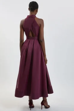 KarenMillen Robe Longue En Organza À Col Pour Petite Taille<Femme Robes|Robes Longues