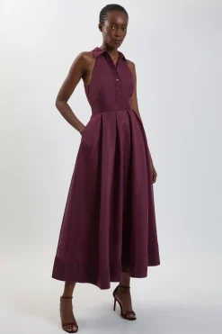 KarenMillen Robe Longue En Organza À Col Pour Petite Taille<Femme Robes|Robes Longues