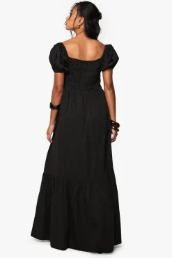 boohoo Robe Longue En Popeline De Coton À Manches Bouffantes<Femme Robes Bohème|Robes