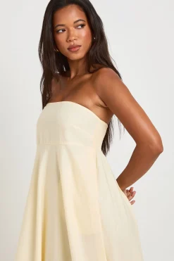 Robe Longue En Popeline De Coton Froncée Avec Dos Élastiqué
