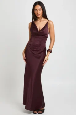 boohoo Robe Longue En Satin Texturé Avec Détail Corset<Femme Robes Corset|Satin Et Dentelle