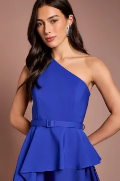 Coast Robe Longue En Satin À Une Épaule Avec Détail De Volant<Femme Satin Et Dentelle|Robes