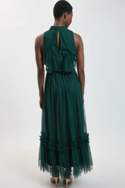 Robe Longue En Tulle Avec Col Licou