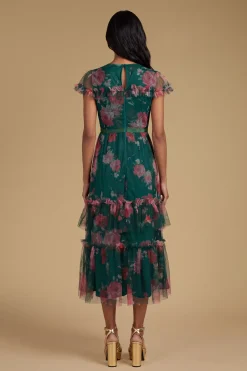 Oasis Robe Longue En Tulle Imprimé Petite<Femme Robes À Manches Longues|Robes