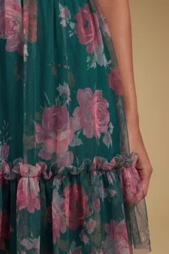 Oasis Robe Longue En Tulle Imprimé Petite<Femme Robes À Manches Longues|Robes