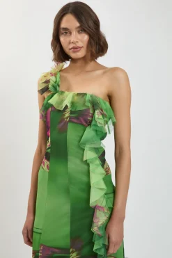 KarenMillen Robe Longue En Tulle À Une Épaule<Femme Robes|Robe Invitée Mariage