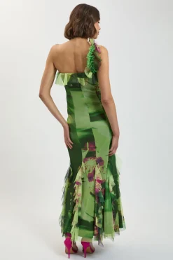 KarenMillen Robe Longue En Tulle À Une Épaule<Femme Robes|Robe Invitée Mariage