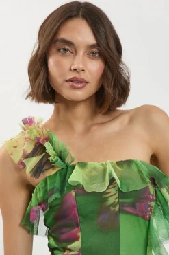 KarenMillen Robe Longue En Tulle À Une Épaule<Femme Robes|Robe Invitée Mariage