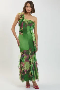 KarenMillen Robe Longue En Tulle À Une Épaule<Femme Robes|Robe Invitée Mariage