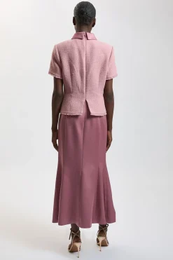 Robe Longue En Tweed Texturé
