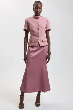 Robe Longue En Tweed Texturé