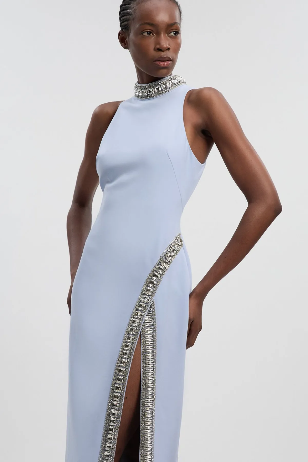 KarenMillen Robe Longue Fendue Tissée Ornée de Cristaux<Femme Robes Bal De Promo|Robes