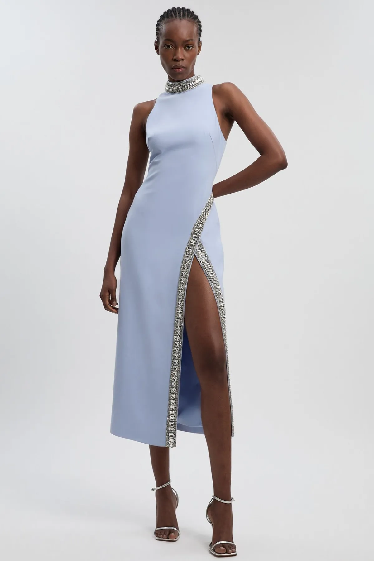 KarenMillen Robe Longue Fendue Tissée Ornée de Cristaux<Femme Robes Bal De Promo|Robes