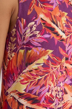 Robe Longue Florale À Dos Noué