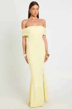 Robe Longue Fluide Bardot Froncée