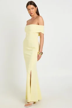 Robe Longue Fluide Bardot Froncée