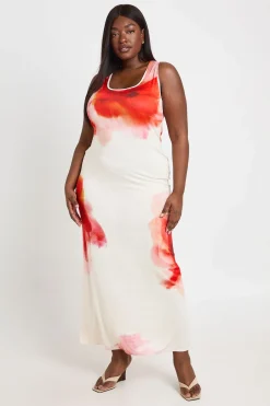 boohoo Robe Longue Grande Taille À Encolure Ronde Imprimé Floral<Femme Toutes Les Robes|Robes Longues