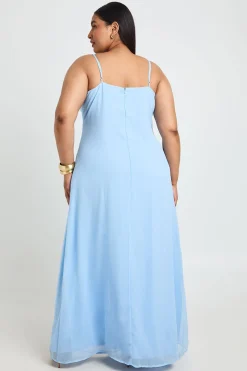 Robe Longue Grande Taille En Mousseline Avec Détail De Volants