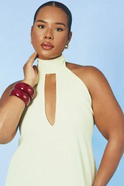 Robe Longue Grande Taille En Mousseline À Encolure Américaine Plongeante