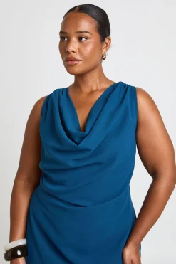 boohoo Robe Longue Grande Taille En Mousseline Avec Col Bénitier<Femme Robes|Robe Invitée Mariage