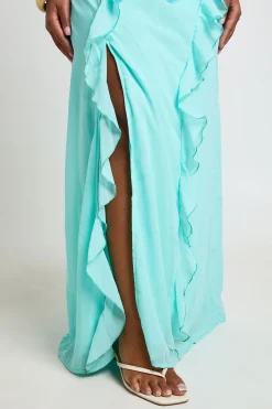 Robe Longue Grande Taille En Mousseline À Volants Et Bretelles Fines