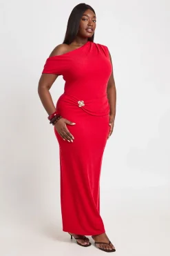 boohoo Robe Longue Grande Taille Texturée Avec Garniture Florale<Femme Robes Moulantes|Robes