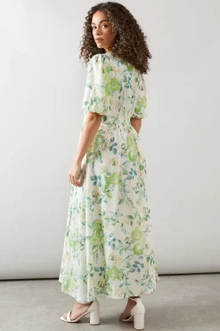 Robe Longue À Imprimé Fruits Avec Boutonnage Sur Le Devant