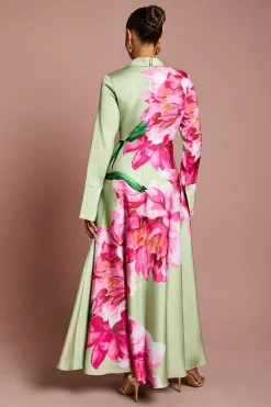 Coast Robe Longue à Imprimé Placement et Devant Croisé Petite<Femme Robes Mi-Longues|Robes À Manches Longues