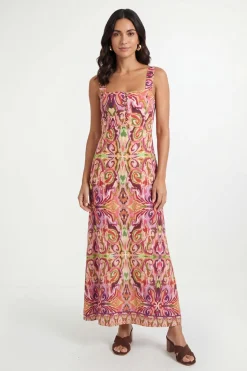 Robe Longue À Imprimé Tropical D'été