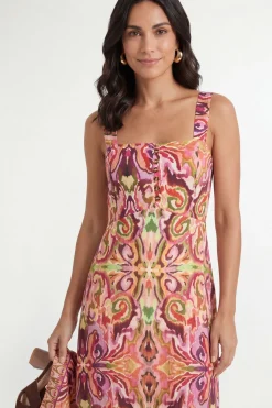 Robe Longue À Imprimé Tropical D'été