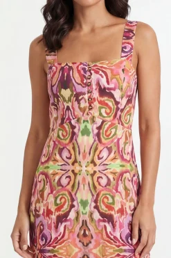 Robe Longue À Imprimé Tropical D'été