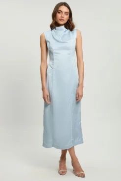 KarenMillen Robe Longue Jacquard Sans Manches À Col Drapé<Femme Robes|Robes Longues
