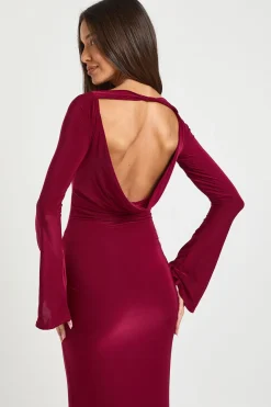 Robe Longue À Manches Longues Avec Détail Torsadé Devant