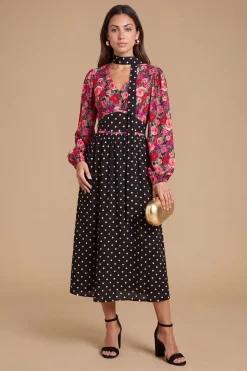 Robe Longue À Manches Longues Avec Détail Noué Et Imprimé Mixte Petite